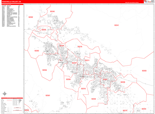 Coachella Valley Metro Area Wall Map